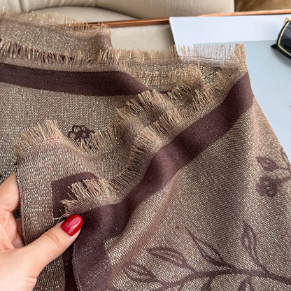 Greca Pashmina Scarf Brown