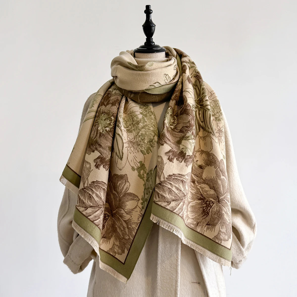 Claretta Pashmina Scarf Green