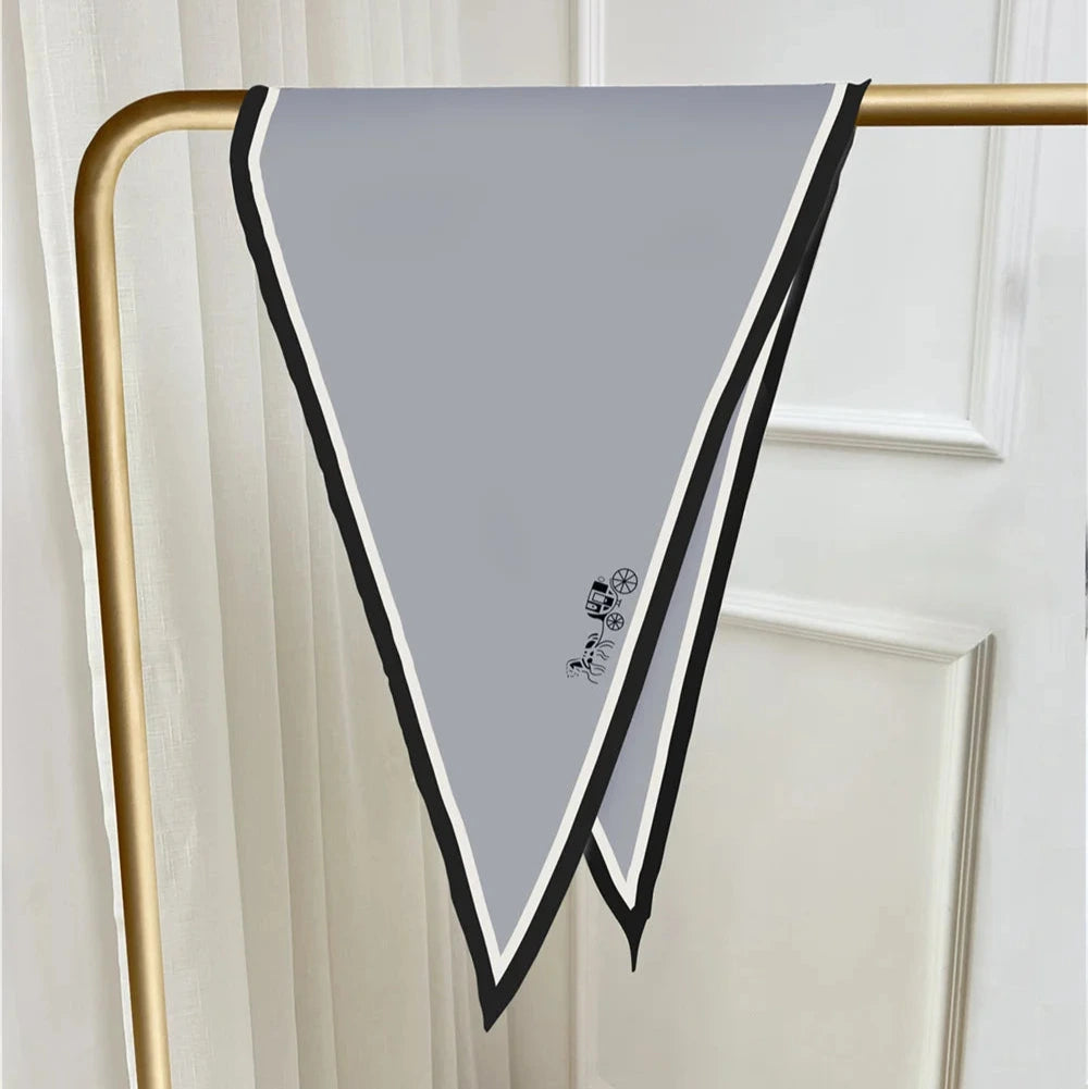Carriage Gray Silk Diamond Scarf