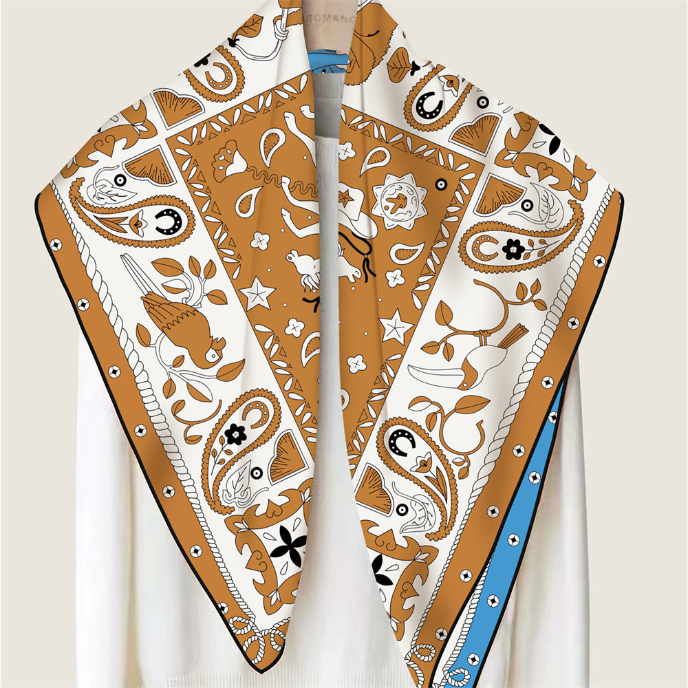 Animals Coffee Double Print Scarf / 90cm