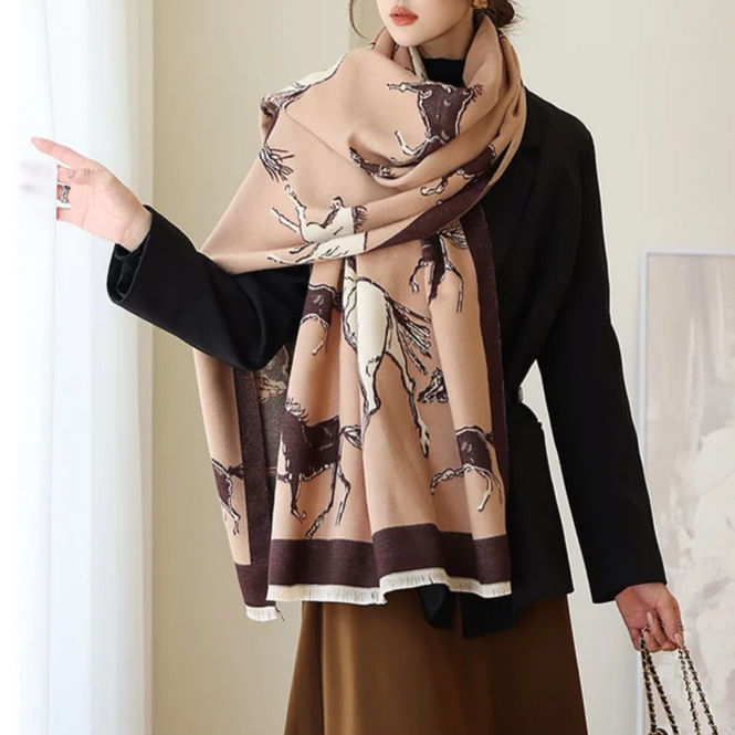 Huguette Pashmina Scarf Brown