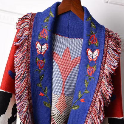 Blue Kaya Oversized Cardigan Jacket