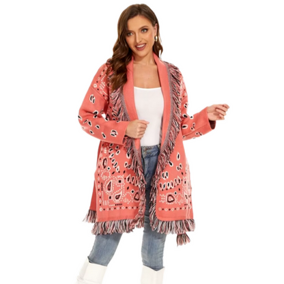 Pink Ahanu Oversized Cardigan Jacket