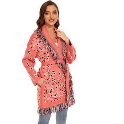 Pink Ahanu Oversized Cardigan Jacket