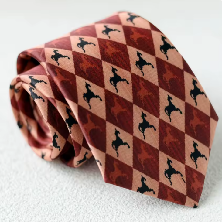 Men's Tie Horse Red