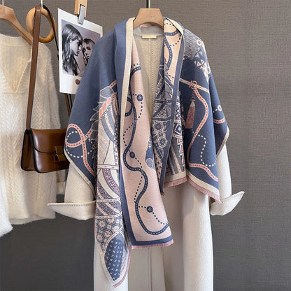 Edwige Pashmina Scarf Blue