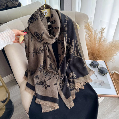 Greca Pashmina Scarf Black
