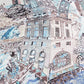 Foreast City Blue Silk Scarf / 90cm