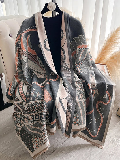 Edwige Pashmina Scarf Gray