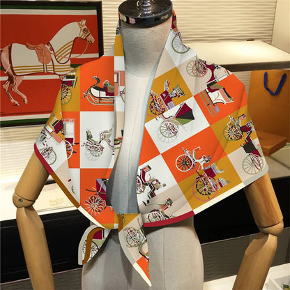 Felicia Silk Scarf Orange / 90cm