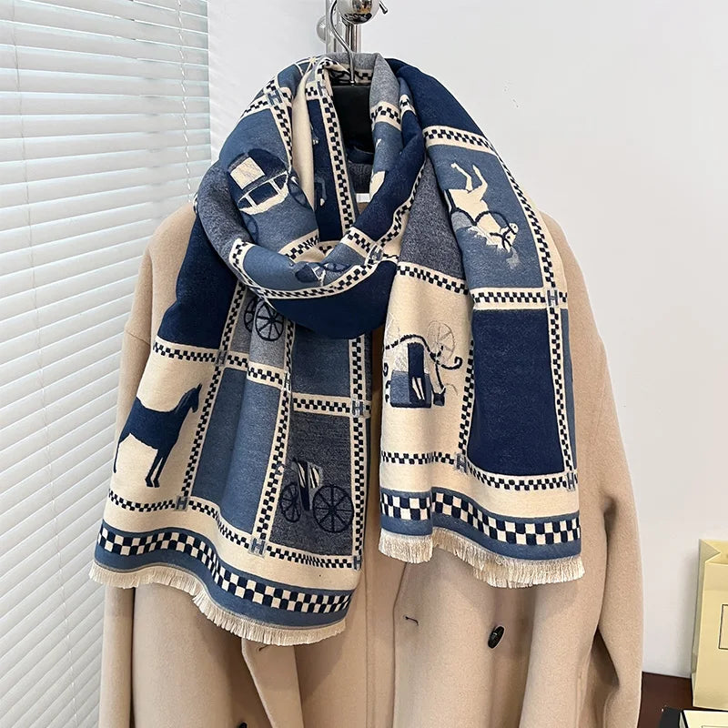 Lilou Pashmina Scarf Blue