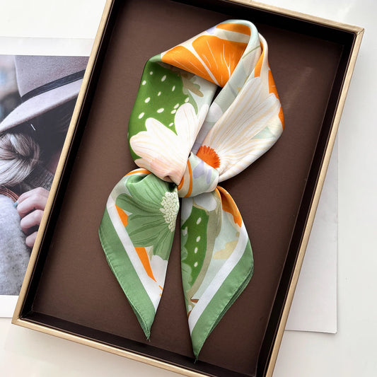 Fruits Green Scarf / 65cm