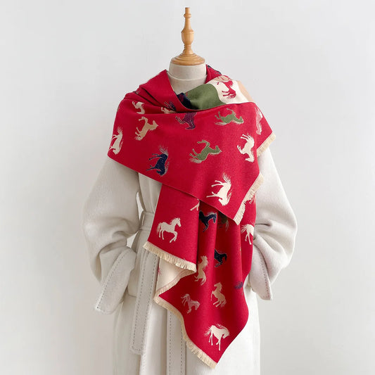 Sabine Pashmina Scarf Red