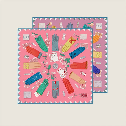 Magic Gloves Pink Double Print Scarf / 90cm