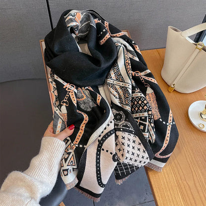 Edwige Pashmina Scarf Black