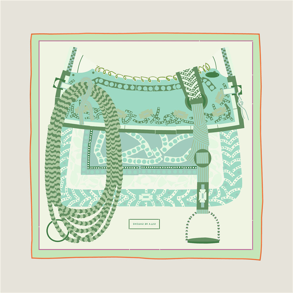 Saddle Yellow Double Print Scarf / 90cm