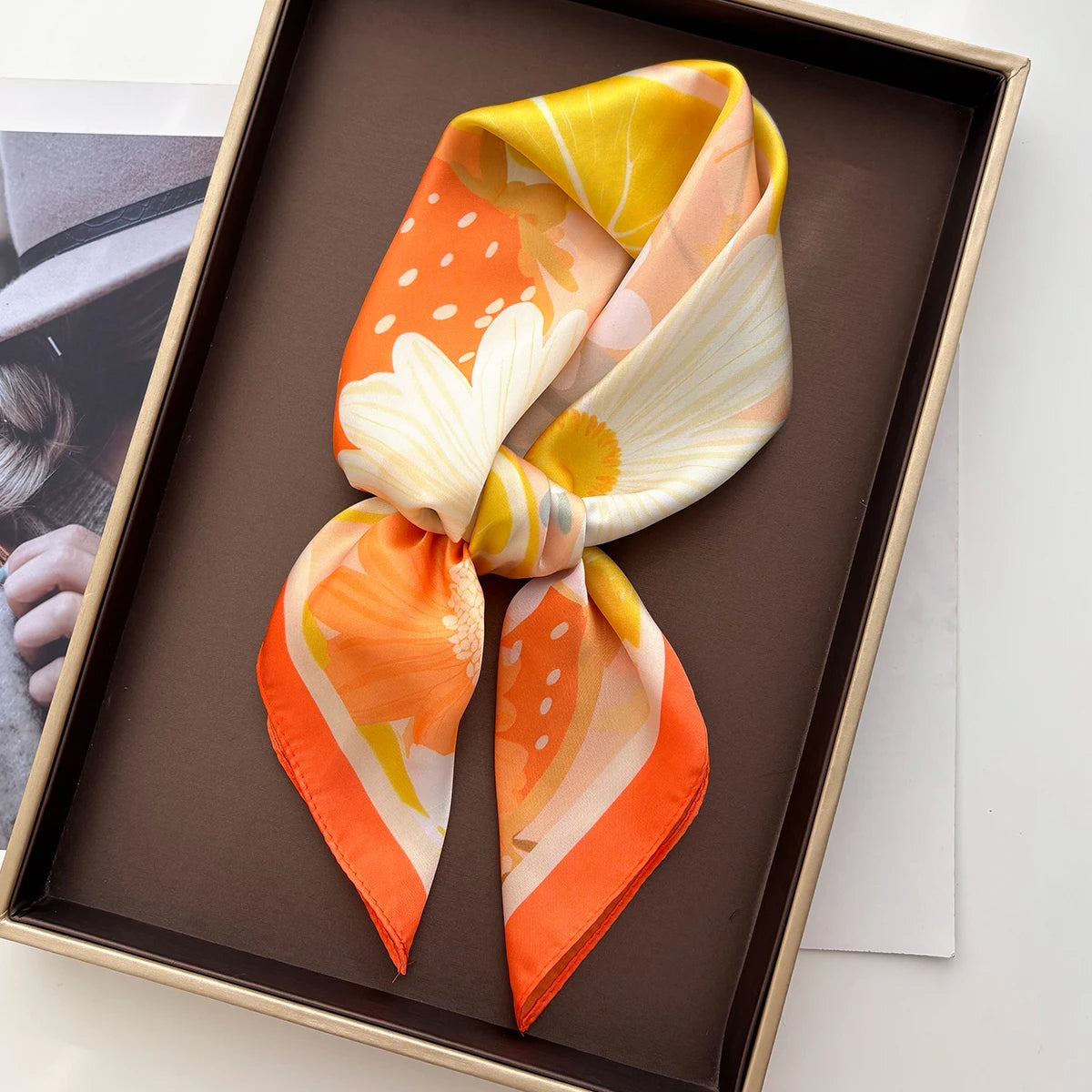 Fruits Orange Scarf / 65cm