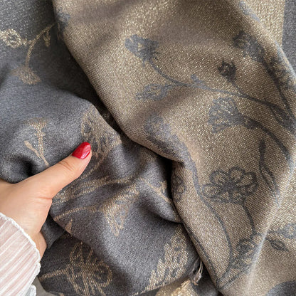 Greca Pashmina Scarf Gray