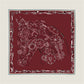 Horse Head Blue & Brown Double Print Scarf / 90cm