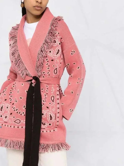 Pink Ahanu Oversized Cardigan Jacket