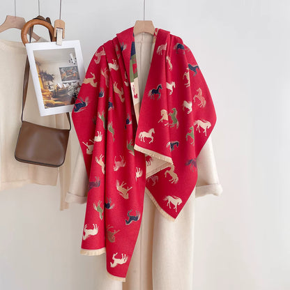 Sabine Pashmina Scarf Red