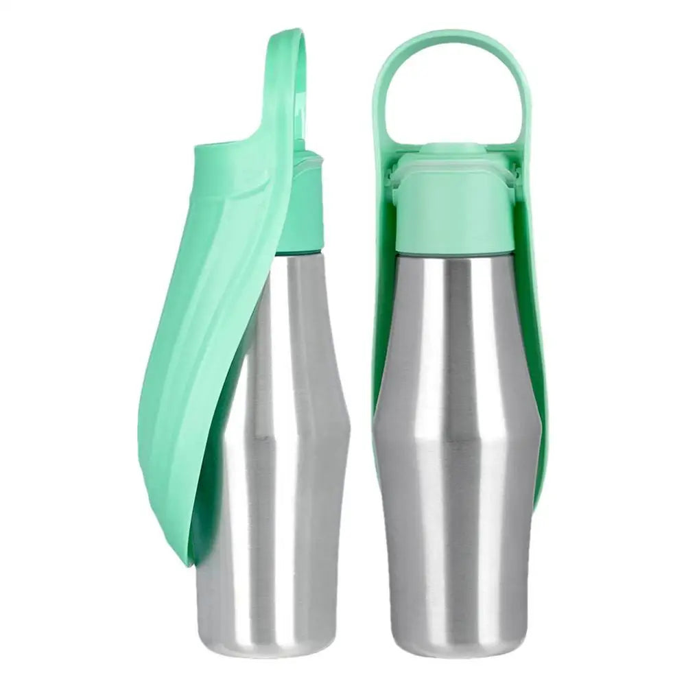 Insulated Dog Water Bottle | Stainless Steel | Portable & Foldable | Leak-Proof | 27oz/750ml