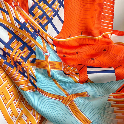Orange Blue Giada Kaftan Dress & Scarf Set