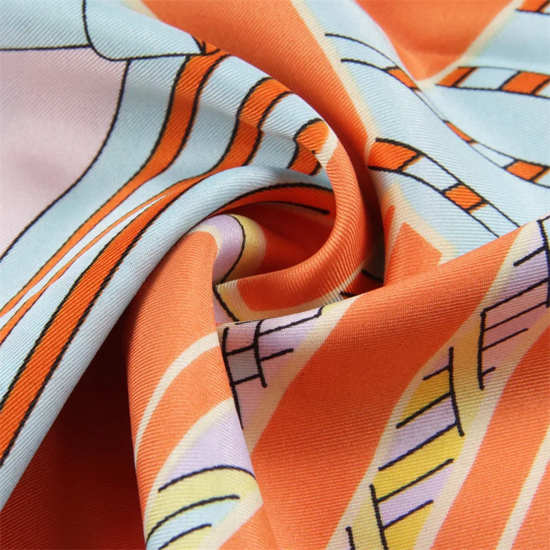 Leto Orange Silk Scarf / 90cm