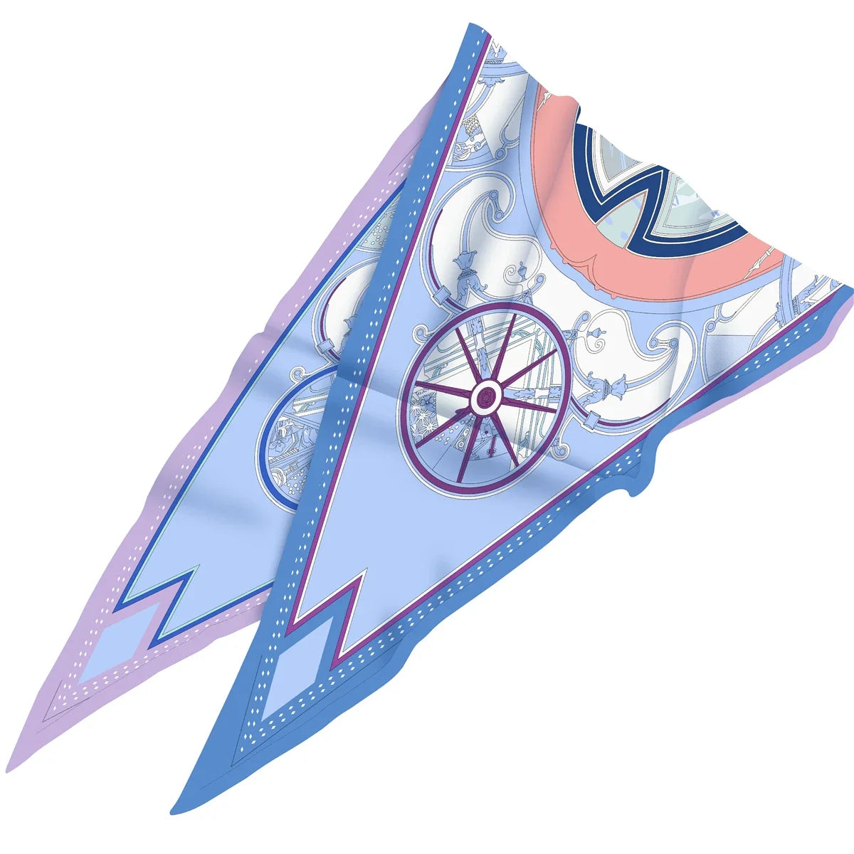 Wheel Purple Silk Diamond Scarf