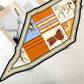 Adrina Orange Silk Diamond Scarf