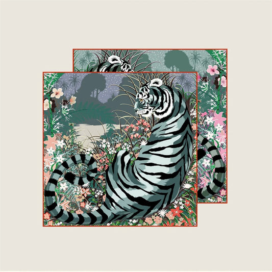 Tiger Gray Double Print Scarf / 70cm