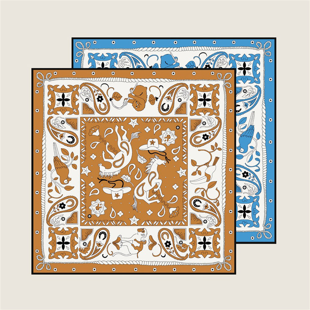Animals Coffee Double Print Scarf / 90cm