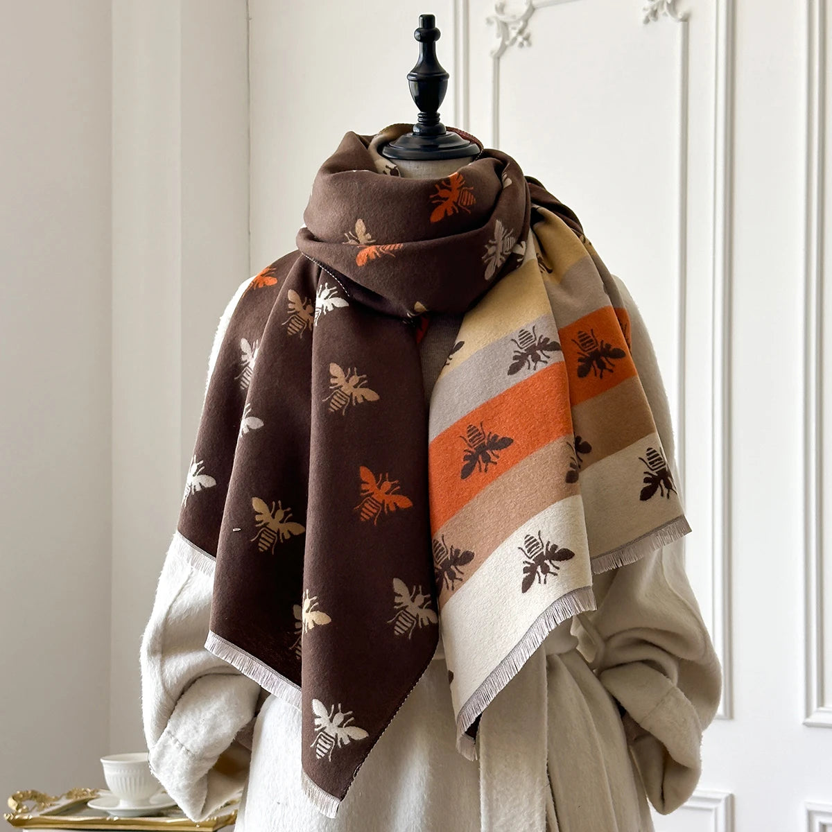 Aralda Pashmina Scarf Brown