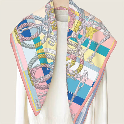 Rope Blue Double Print Scarf / 90cm