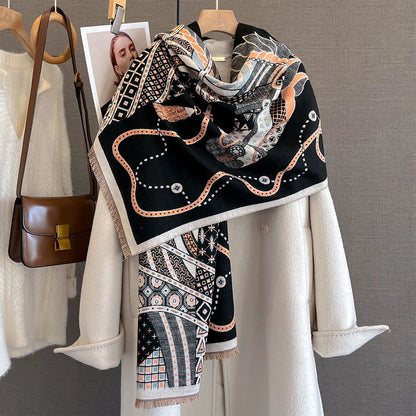 Edwige Pashmina Scarf Black