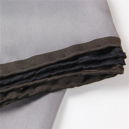 Curled Silver Silk Scarf / 90cm