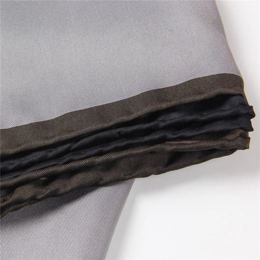 Curled Silver Silk Scarf / 90cm