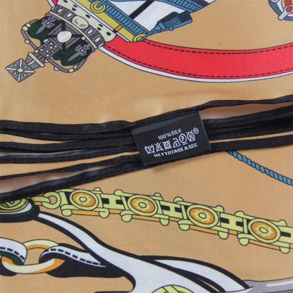 Horse Carriage Brown Silk Scarf / 90cm