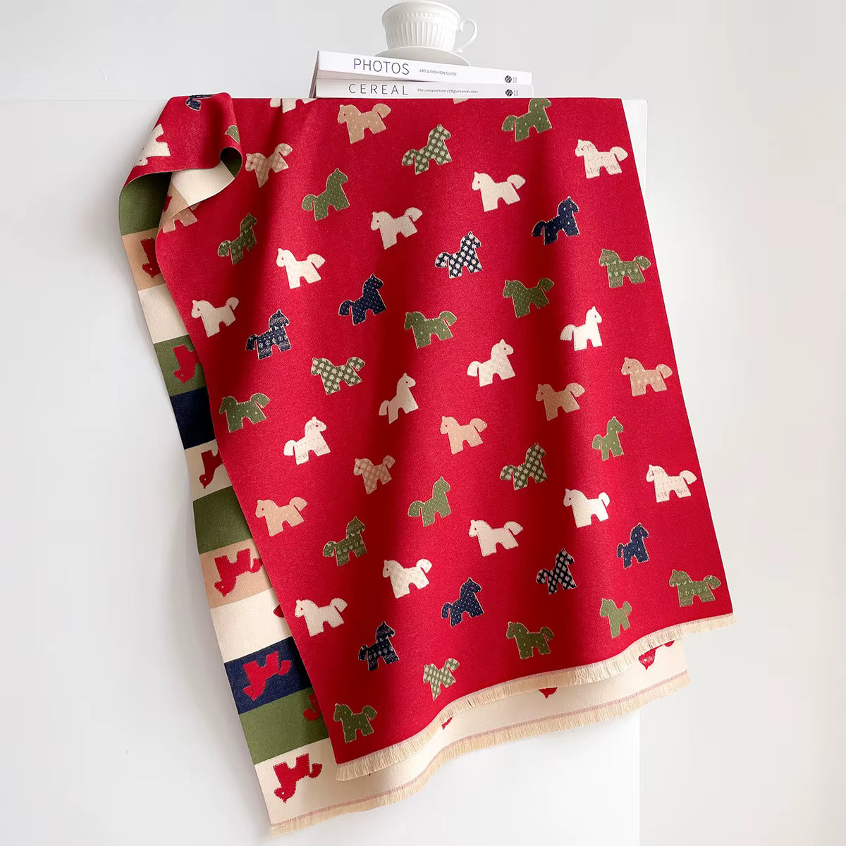 Char Pashmina Scarf Red