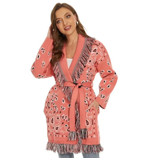 Pink Ahanu Oversized Cardigan Jacket