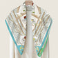 Carriage Blue & Green Double Print Scarf / 90cm