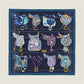Saddle World Navy Double Print Scarf / 90cm