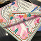 Two Horses Pink Double Print Scarf / 90cm