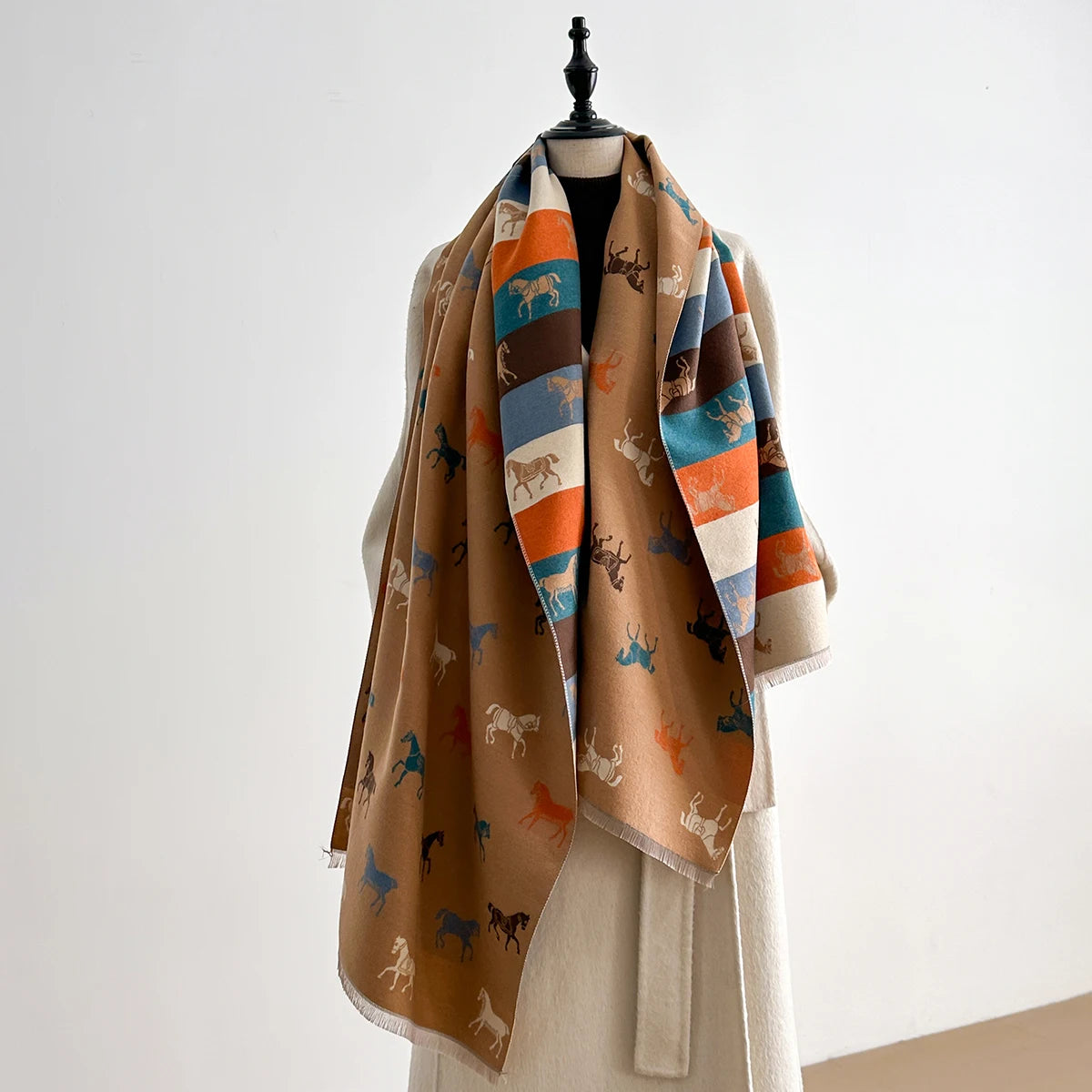Manarola Pashmina Scarf Brown