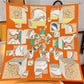 Omera Orange Silk Scarf / 90cm