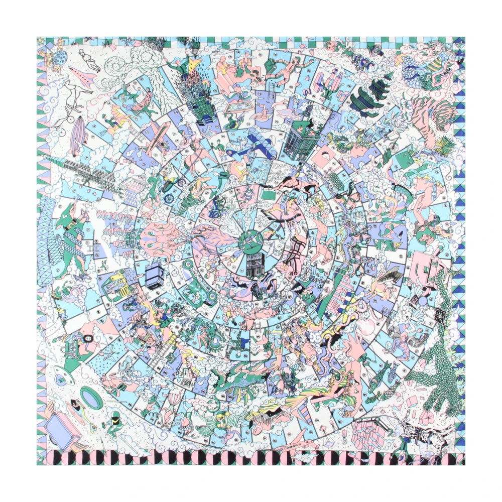 Hopi Blue Silk Scarf / 90cm