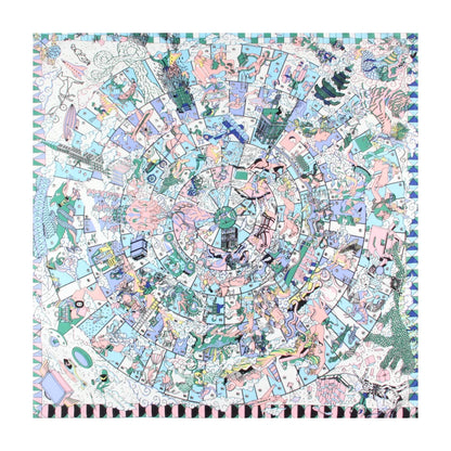 Hopi Blue Silk Scarf / 90cm