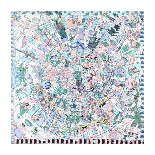 Hopi Blue Silk Scarf / 90cm