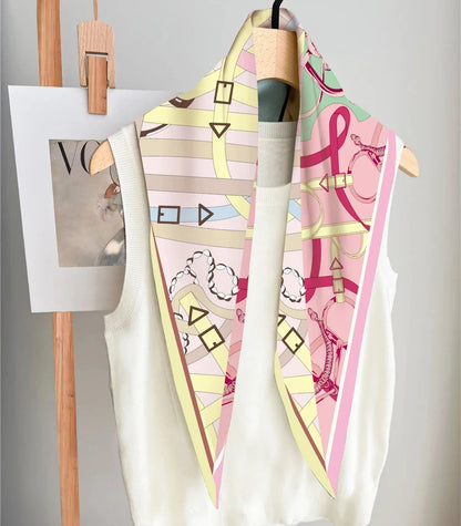 Reins Pink Silk Diamond Scarf