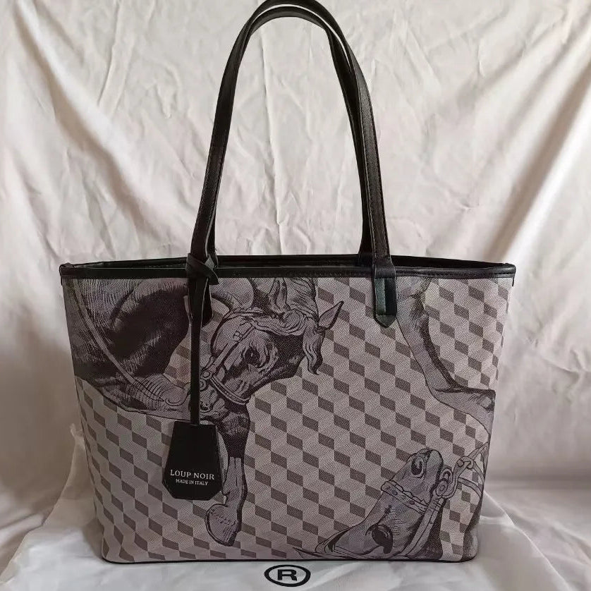 Lono Large Tote Bag with Horse Motif